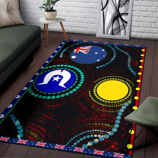 Area Rug - Aboriginal Dot Patterns & Flag