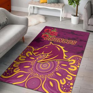 Brisbane Broncos ANZAC 2022 Area Rug Indigenous Vibes LT8