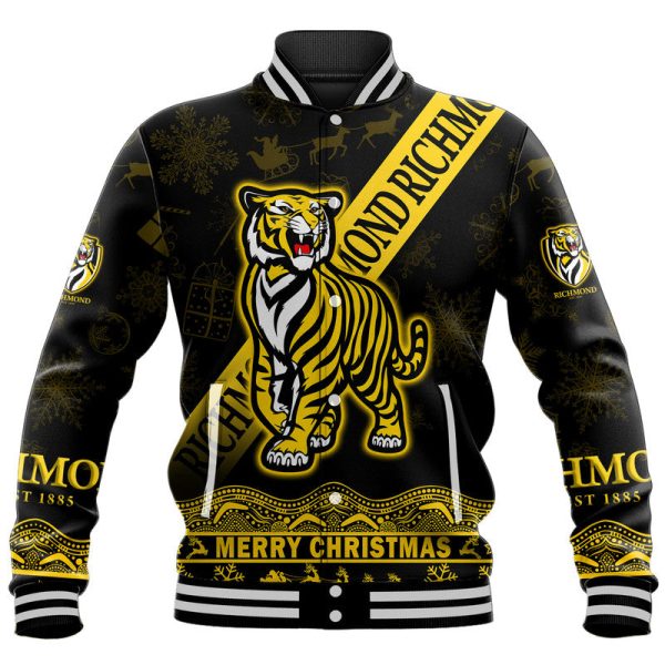 (Custom Personalised And Number) Richmond Tigers Unique Winter Season Baseball Jacket Tigers Merry Christmas LT9