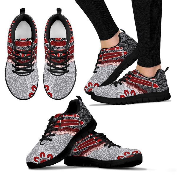 Aboriginal Sneakers - Indigenous Boomerang and Lizard Art