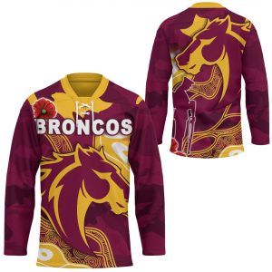 VibeHoodie Jersey - Brisbane Broncos Indigenous, Poppy - Rugby Team Hockey Jersey