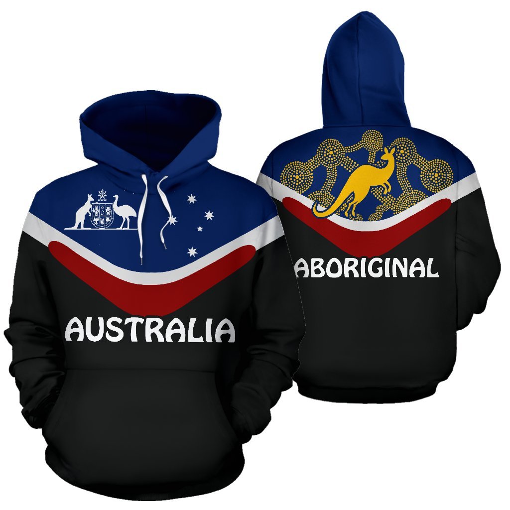 Aboriginal Hoodie, Kangaroo Coat Of Arms Aussie Hoodie Kangaroo
