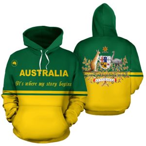 Hoodie - Australian Coat Of Arms Hoodie Australia Its Where My Story Begin