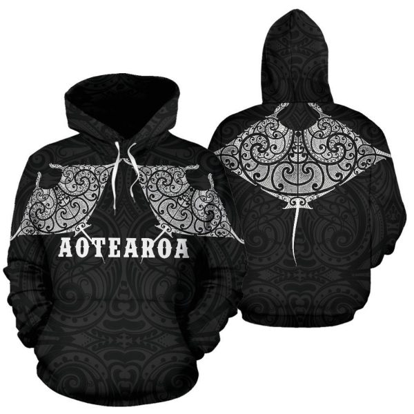 Maori Manta Ray Tattoo Style Hoodie