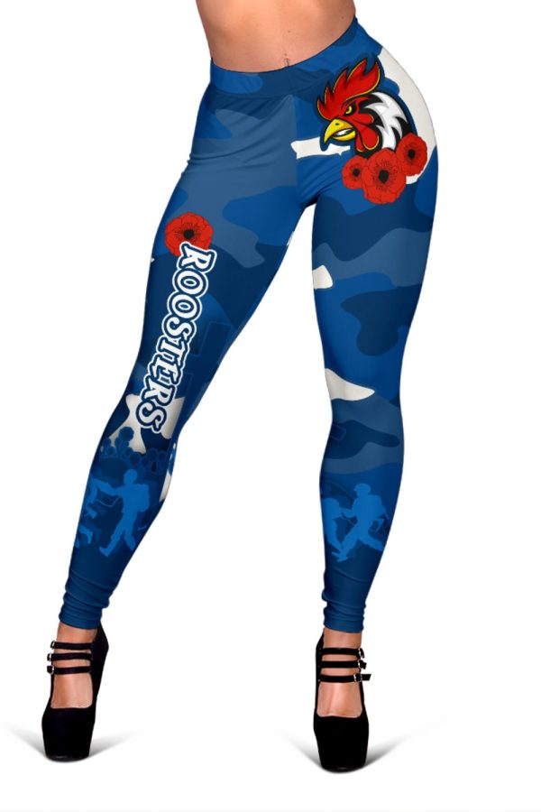 Roosters Anzac Day Women Leggings Military - Blue