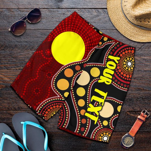 Custom Men's Shorts Australia Aboriginal Lives Matter Flag