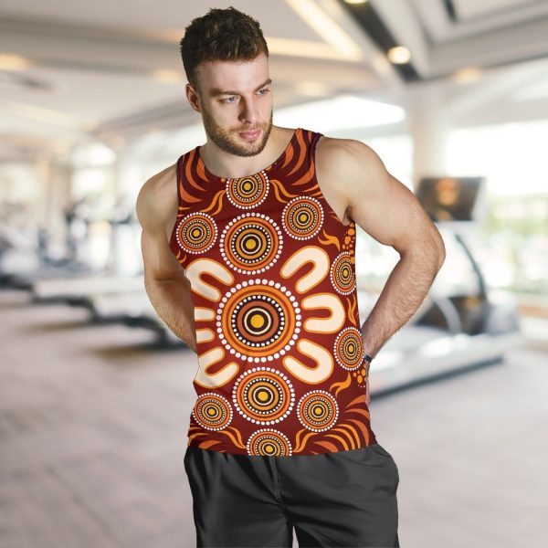 Aboriginal Men's Tank Top - Circle Flowers Patterns Ver02