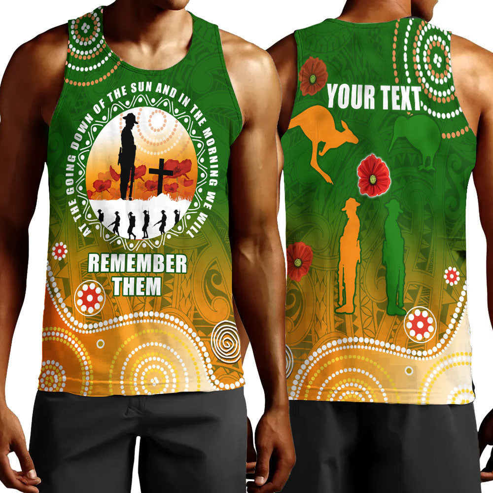 Vibe Hoodie Clothing - (Custom) Anzac New Zealand Maori - Australia Indigenous Men Tank Top