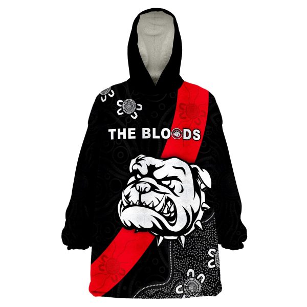 (Custom Text and Number) West Football Club - The Bloods Alice Springs Wearable Blanket Hoodie LT13