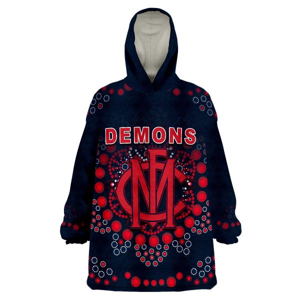 Demons Football Melbourne Indigenous Wearable Blanket Hoodie LT13