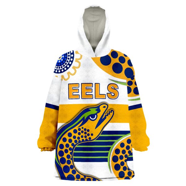 Eels Indigenous Parramatta 2022 Version White Wearable Blanket Hoodie LT13