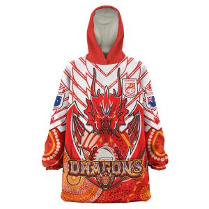 St. George Aboriginal Rugby Snug Hoodie - Custom Indigenous Super Dragons With Australia Flag Oodie Blanket