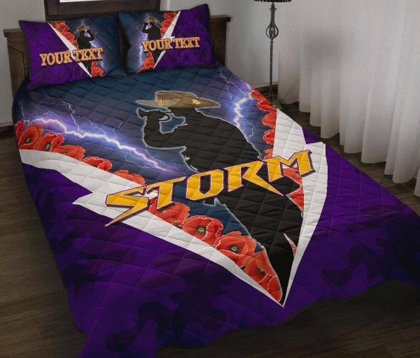 (Custom Personalised)Melbourne Quilt Bed Set Storm Anzacday