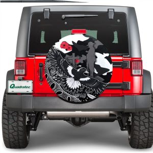 VibeHoodie Tire - (Custom) Collingwood Magpies Anzac Day, Poppy - Football Team Spare Tire Cover
