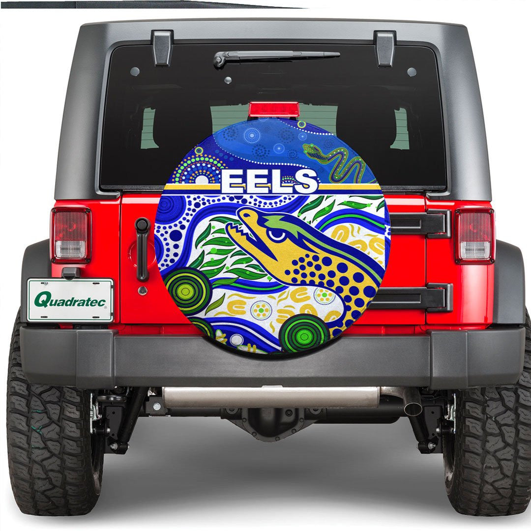 VibeHoodie Tire - (Custom) Parramatta Eels Indigenous Special Blue - Rugby Team Spare Tire Cover