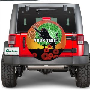 VibeHoodie Tire - (Custom) Penrith Panthers Poppy Anzac Lest We Forget - Rugby Team Spare Tire Cover