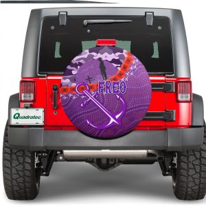 VibeHoodie Tire - Fremantle Dockers Indigenous Violet Camo - Football Team Spare Tire Cover