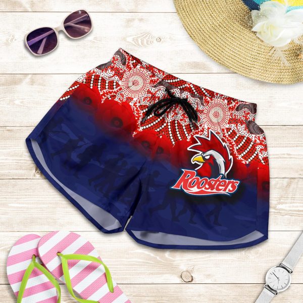 Roosters All Over Print Women's Shorts Anzac Day Aboriginal
